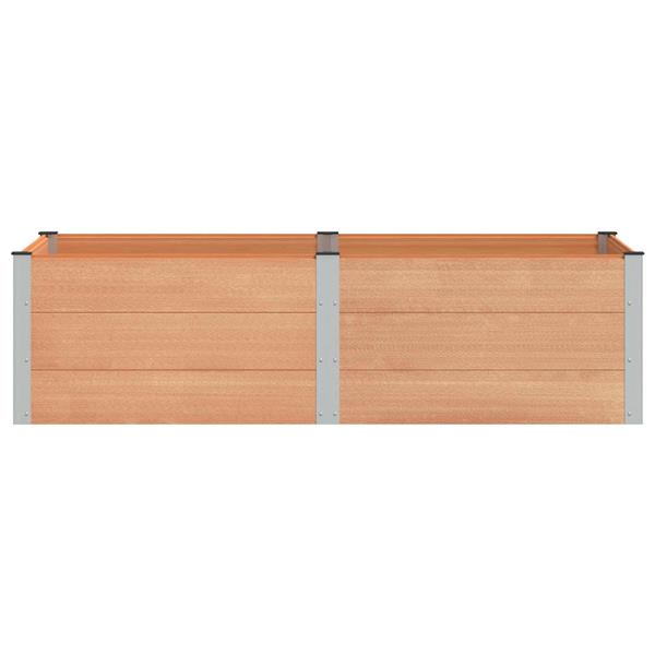 Grote foto vidaxl verhoogde plantenbak bruin 200 x 100 x 54 cm alu. tuin en terras overige tuin en terras