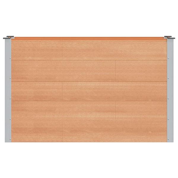 Grote foto vidaxl verhoogde plantenbak bruin 150 x 50 x 91 cm alu. tuin en terras overige tuin en terras