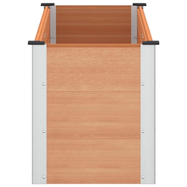 Grote foto vidaxl verhoogde plantenbak bruin 150 x 50 x 54 cm alu. tuin en terras overige tuin en terras
