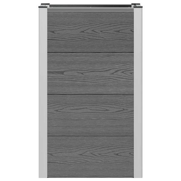 Grote foto vidaxl verhoogde plantenbak grijs 50 x 30 x 22 cm wpc en aluminium tuin en terras overige tuin en terras