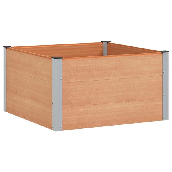 Grote foto vidaxl verhoogde plantenbak bruin 100 x 100 x 54 cm tuin en terras overige tuin en terras