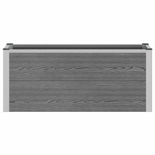 Grote foto vidaxl verhoogde plantenbak grijs 100 x 30 x 22 cm wpc en aluminium tuin en terras overige tuin en terras