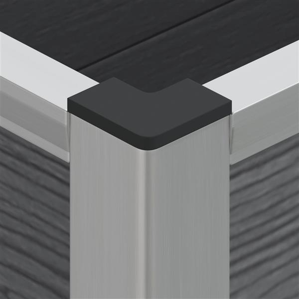 Grote foto vidaxl verhoogde plantenbak grijs 100 x 30 x 22 cm wpc en aluminium tuin en terras overige tuin en terras
