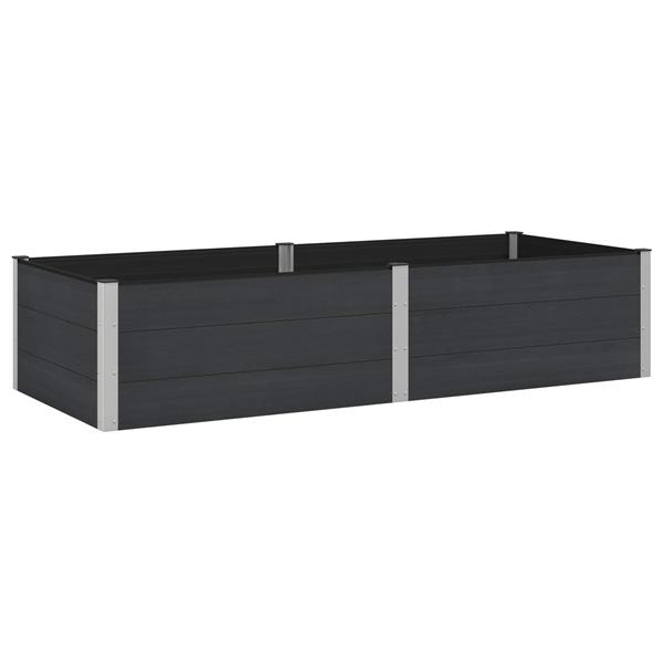 Grote foto vidaxl verhoogde plantenbak zwart 250 x 100 x 54 cm alu. tuin en terras overige tuin en terras