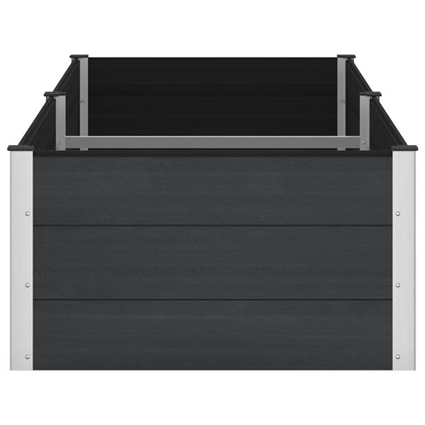 Grote foto vidaxl verhoogde plantenbak zwart 250 x 100 x 54 cm alu. tuin en terras overige tuin en terras