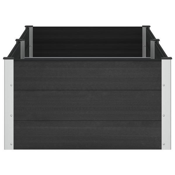 Grote foto vidaxl verhoogde plantenbak zwart 200 x 100 x 54 cm alu. tuin en terras overige tuin en terras