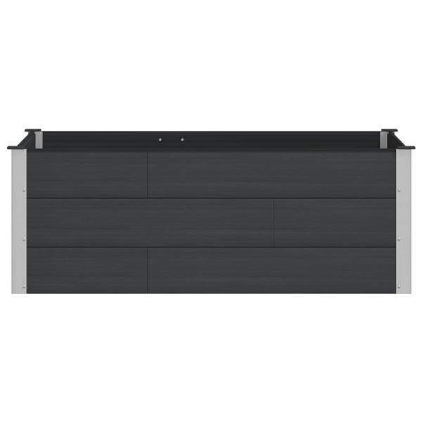 Grote foto vidaxl verhoogde plantenbak zwart 150 x 100 x 54 cm alu. tuin en terras overige tuin en terras