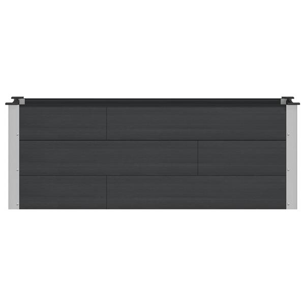 Grote foto vidaxl verhoogde plantenbak zwart 150 x 50 x 54 cm alu. tuin en terras overige tuin en terras