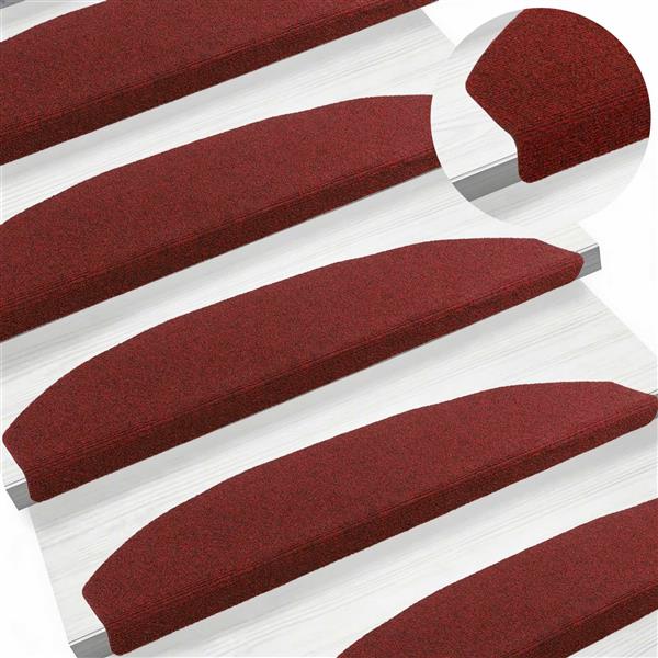Grote foto vidaxl zelfklevende trapmatten 15 pcs bordeaux rood 80 x 24 5 x 3 5 cm huis en inrichting overige huis en inrichting