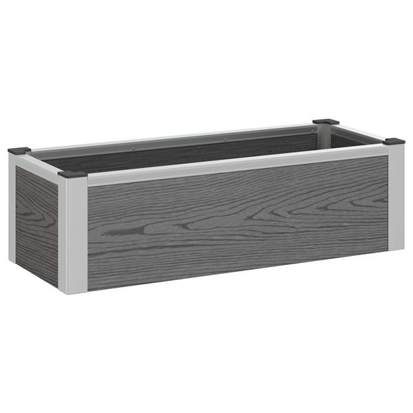 Grote foto vidaxl verhoogde plantenbak grijs 75 x 30 x 22 cm wpc en aluminium tuin en terras overige tuin en terras