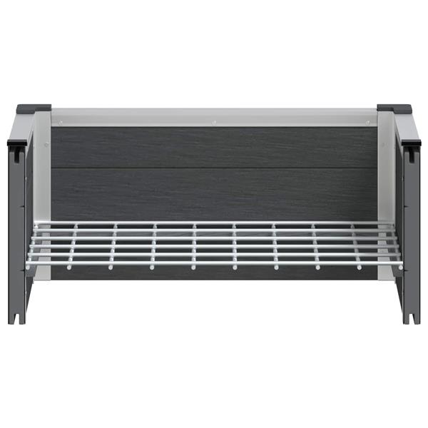 Grote foto vidaxl verhoogde plantenbak grijs 50 x 30 x 22 cm wpc en aluminium tuin en terras overige tuin en terras