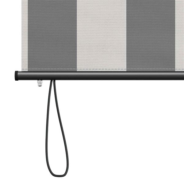 Grote foto vidaxl rolgordijn antraciet en wit 120 x 250 cm stof en aluminium huis en inrichting gordijnen en lamellen