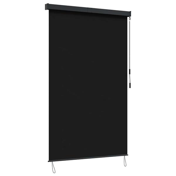 Grote foto vidaxl rolgordijn zwart 80 x 250 cm stof en aluminium huis en inrichting gordijnen en lamellen