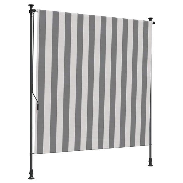 Grote foto vidaxl buiten rolgordijn antraciet en wit 150 x 270 cm tuin en terras overige tuin en terras