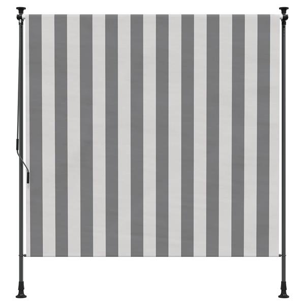 Grote foto vidaxl buiten rolgordijn antraciet en wit 150 x 270 cm tuin en terras overige tuin en terras