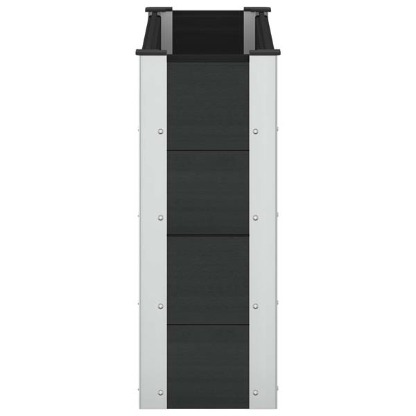 Grote foto vidaxl verhoogde plantenbak zwart 100 x 30 x 72 cm alu. tuin en terras overige tuin en terras