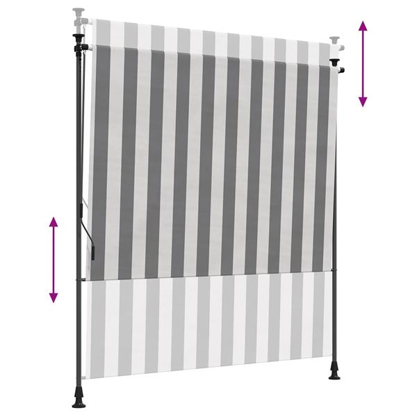 Grote foto vidaxl buiten rolgordijn antraciet en wit 100 x 270 cm tuin en terras overige tuin en terras