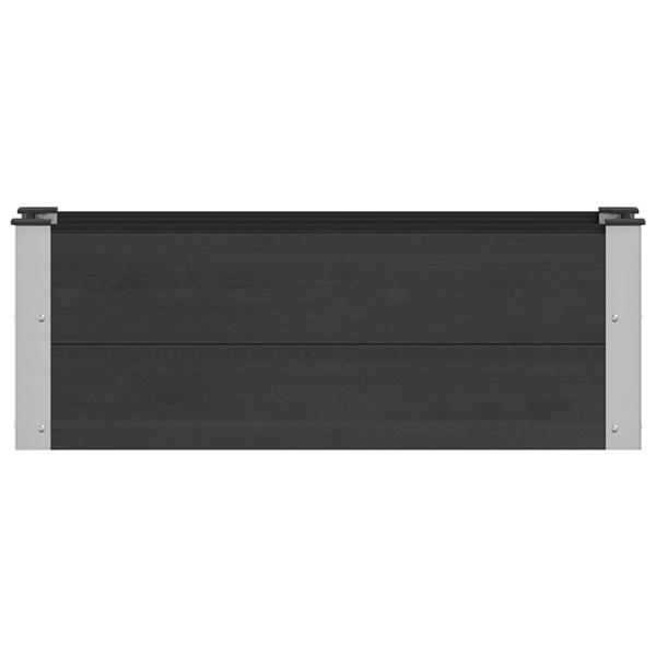 Grote foto vidaxl verhoogde plantenbak zwart 100 x 30 x 36 cm alu. tuin en terras overige tuin en terras