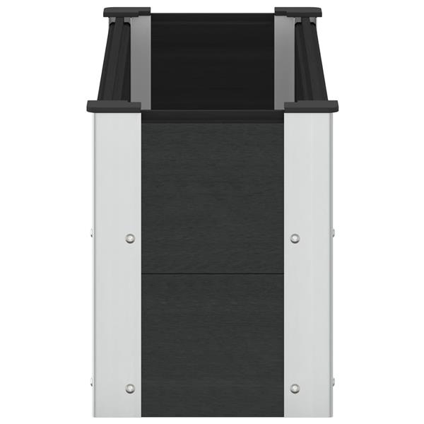 Grote foto vidaxl verhoogde plantenbak zwart 100 x 30 x 36 cm alu. tuin en terras overige tuin en terras