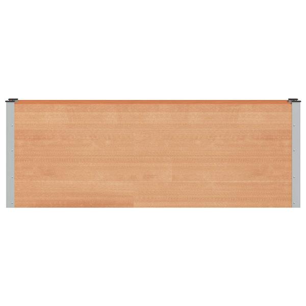 Grote foto vidaxl verhoogde plantenbak bruin 200 x 30 x 72 cm wpc en aluminium tuin en terras overige tuin en terras