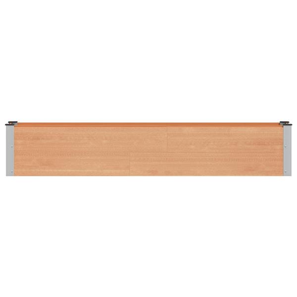 Grote foto vidaxl verhoogde plantenbak bruin 200 x 30 x 36 cm alu. tuin en terras overige tuin en terras