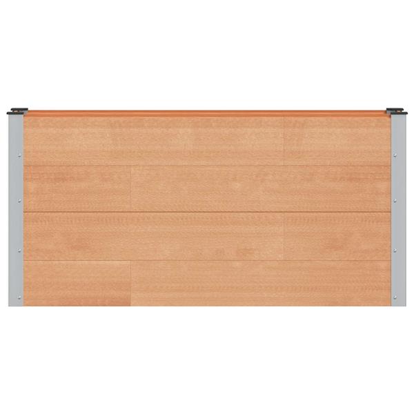 Grote foto vidaxl verhoogde plantenbak bruin 150 x 30 x 72 cm alu. tuin en terras overige tuin en terras