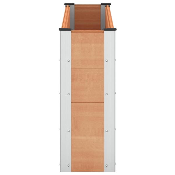 Grote foto vidaxl verhoogde plantenbak bruin 150 x 30 x 72 cm alu. tuin en terras overige tuin en terras