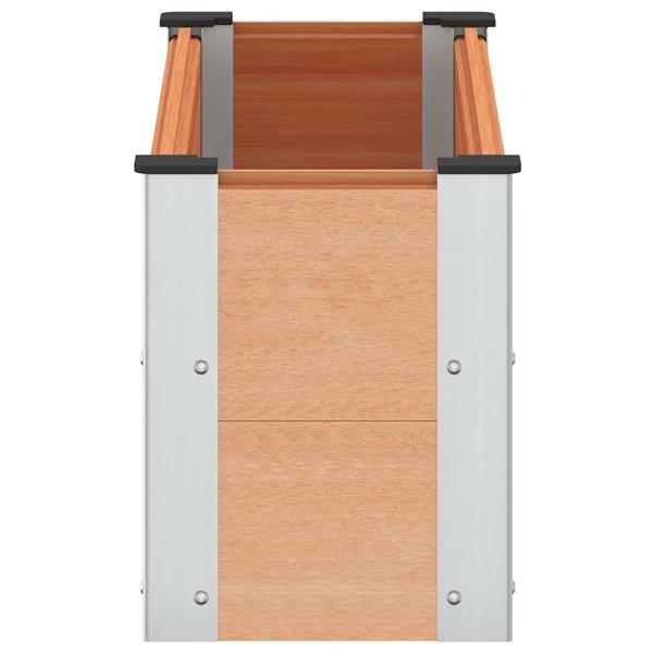 Grote foto vidaxl verhoogde plantenbak bruin 100 x 30 x 36 cm alu. tuin en terras overige tuin en terras