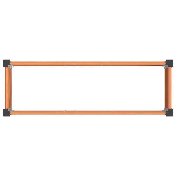Grote foto vidaxl verhoogde plantenbak bruin 100 x 30 x 36 cm alu. tuin en terras overige tuin en terras