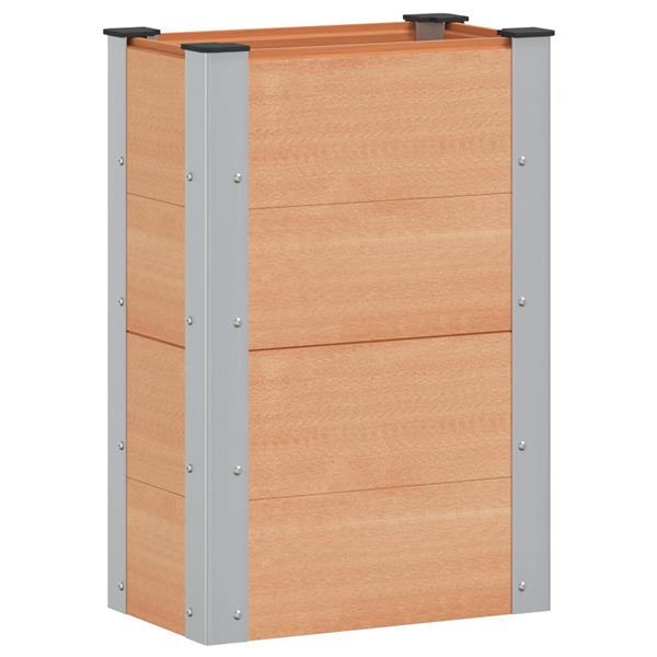 Grote foto vidaxl verhoogde plantenbak bruin 50 x 30 x 72 cm alu. tuin en terras overige tuin en terras