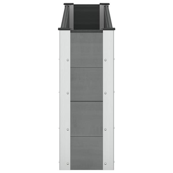 Grote foto vidaxl verhoogde plantenbak grijs 150 x 30 x 72 cm alu. tuin en terras overige tuin en terras