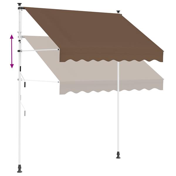Grote foto vidaxl handmatig uitschuifbare luifel taupe 250 cm tuin en terras overige tuin en terras