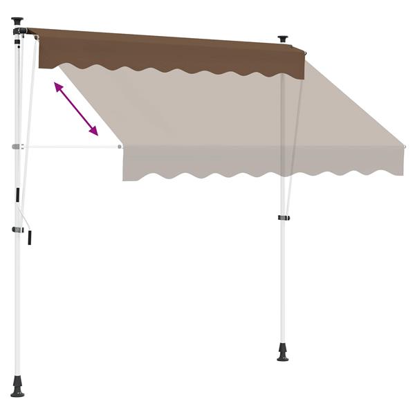 Grote foto vidaxl handmatig uitschuifbare luifel taupe 150 cm tuin en terras overige tuin en terras