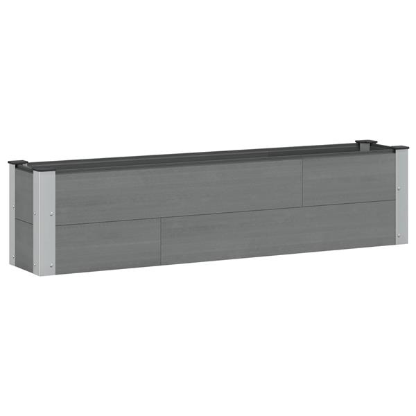 Grote foto vidaxl verhoogde plantenbak grijs 150 x 30 x 36 cm alu. tuin en terras overige tuin en terras