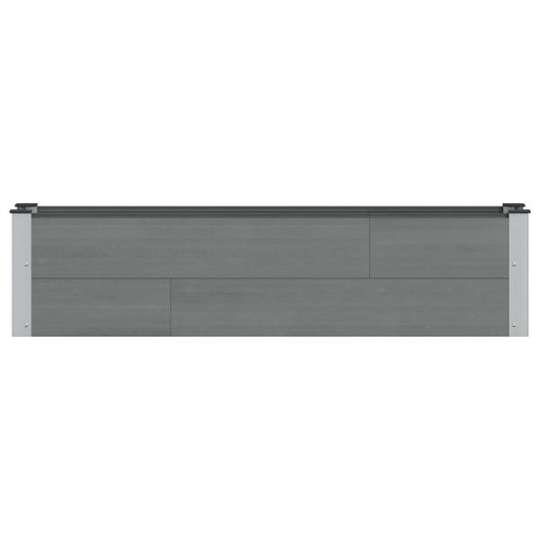 Grote foto vidaxl verhoogde plantenbak grijs 150 x 30 x 36 cm alu. tuin en terras overige tuin en terras