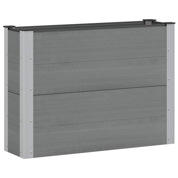 Grote foto vidaxl verhoogde plantenbak grijs 100 x 30 x 72 cm alu. tuin en terras overige tuin en terras