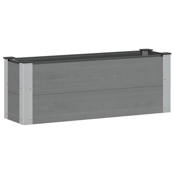 Grote foto vidaxl verhoogde plantenbak grijs 100 x 30 x 36 cm alu. tuin en terras overige tuin en terras