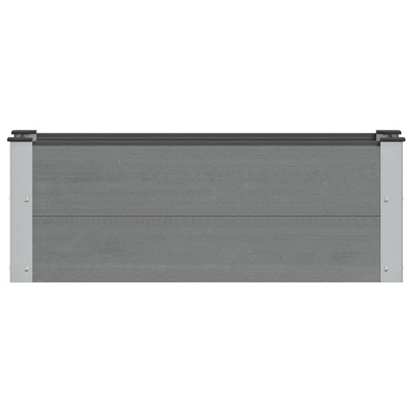 Grote foto vidaxl verhoogde plantenbak grijs 100 x 30 x 36 cm alu. tuin en terras overige tuin en terras