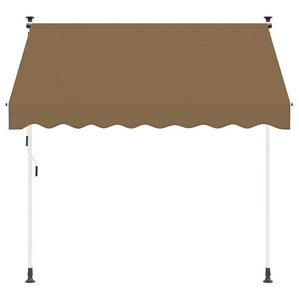 Grote foto vidaxl handmatig uitschuifbare luifel beige 400 cm tuin en terras overige tuin en terras