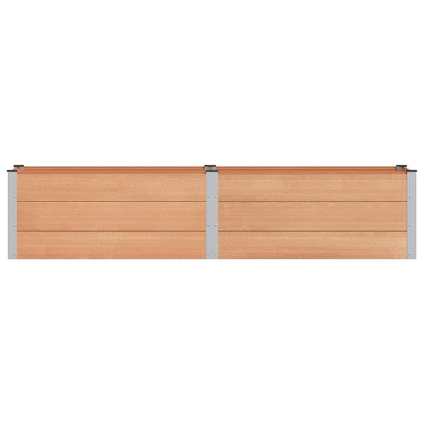 Grote foto vidaxl verhoogde plantenbak bruin 250 x 50 x 54 cm alu. tuin en terras overige tuin en terras