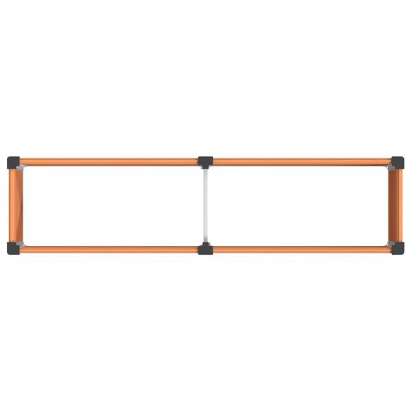 Grote foto vidaxl verhoogde plantenbak bruin 200 x 50 x 91 cm alu. tuin en terras overige tuin en terras