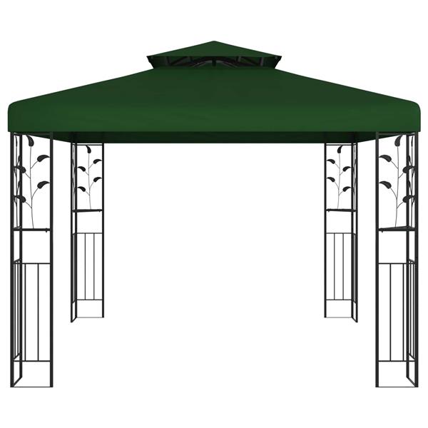 Grote foto vidaxl prieel 3 x 3 x 2 68 m groen polyester en staal tuin en terras overige tuin en terras