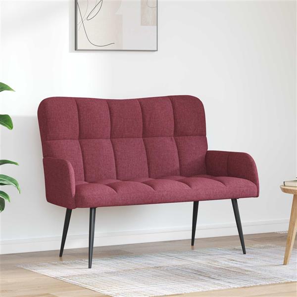 Grote foto vidaxl twee persoons sofa wijnrood 115 x 61 x 87 cm stof huis en inrichting bankstellen
