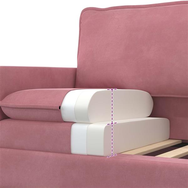 Grote foto vidaxl bank roze 126 x 81 x 87 5 cm fluweel huis en inrichting bankstellen