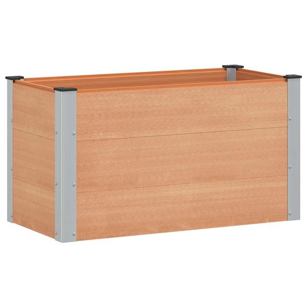 Grote foto vidaxl verhoogde plantenbak bruin 100 x 50 x 54 cm alu. tuin en terras overige tuin en terras