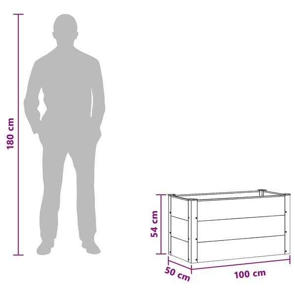 Grote foto vidaxl verhoogde plantenbak bruin 100 x 50 x 54 cm alu. tuin en terras overige tuin en terras