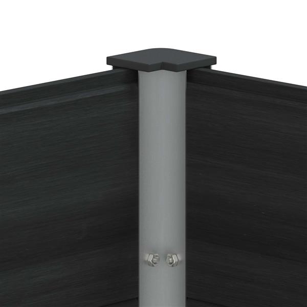 Grote foto vidaxl verhoogde plantenbak zwart 250 x 100 x 54 cm alu. tuin en terras overige tuin en terras