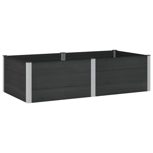 Grote foto vidaxl verhoogde plantenbak zwart 200 x 100 x 54 cm alu. tuin en terras overige tuin en terras