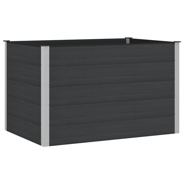 Grote foto vidaxl verhoogde plantenbak zwart 150 x 100 x 91 cm alu. tuin en terras overige tuin en terras