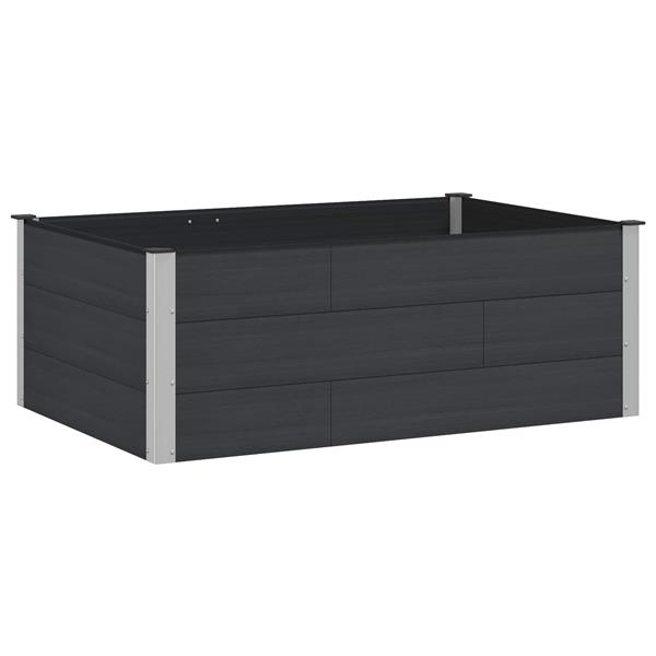 Grote foto vidaxl verhoogde plantenbak zwart 150 x 100 x 54 cm alu. tuin en terras overige tuin en terras